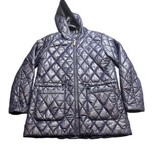 Polo Golf Ralph Lauren Womens Quilted Winter Jacket‎ Coat Navy Blue Pockets Sz M